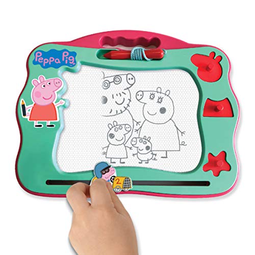 Peppa Pig, Pizarra mágica, Formato de Viaje, dibuja y borre con bolígrafo magnético, 3 Sellos, Juguete para niños a Partir de 3 años, PPC91 (GIOCHI PREZIOSI PPC91000)