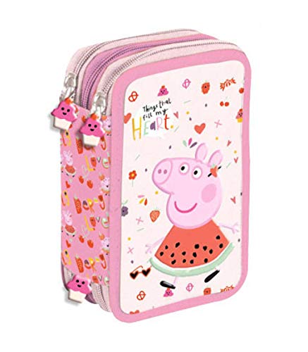 Peppa Pig- Plumier 3 Pisos con Material Escolar Estuches, Multicolor (EP-323-PG)