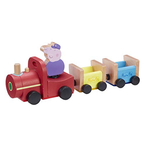 Peppa Pig- Tren de madera Grandpa Pig, multicolor