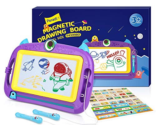 Peradix Pizarra Magnética Infantil, Pizarras Mágicas Colorido con Pluma, Portátil Tablero de Dibujo Borrable, No Tóxico Niños Juguetes Educativos, Desarrollar la Imaginación Regalo Creativo Púrpura