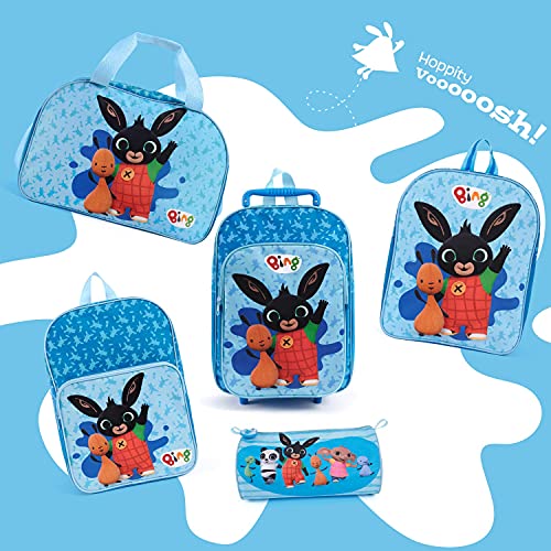 PERLETTI Mochila Escolar Bing para Niños - Bolso Infantil con Estampa de Bing y Flop para Niño Viajes y Tiempo Libre - Mochilita Azul para Guardería Chicos 3 4 5 Años - 30x24x10 cm