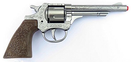 Peterkin-Wild-West Set 8 Tiros-Revolver + Cart, Color Plata, sin Talla (GONHER 201/0)