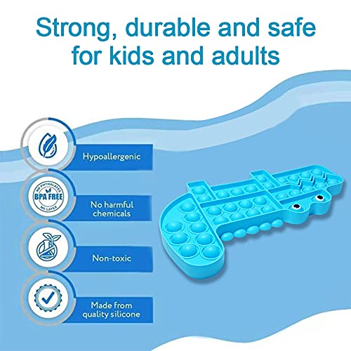 PIANETA Pop it Push it Fidget Toy, Pop Bubble, Juguete sensorial para aliviar la ansiedad, para niños y Adultos ( Croco )