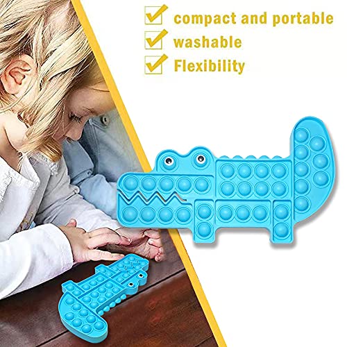 PIANETA Pop it Push it Fidget Toy, Pop Bubble, Juguete sensorial para aliviar la ansiedad, para niños y Adultos ( Croco )