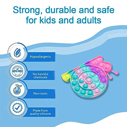 PIANETA Pop it Push it Fidget Toy, Pop Bubble, Juguete sensorial para aliviar la ansiedad, para niños y Adultos (Snail)