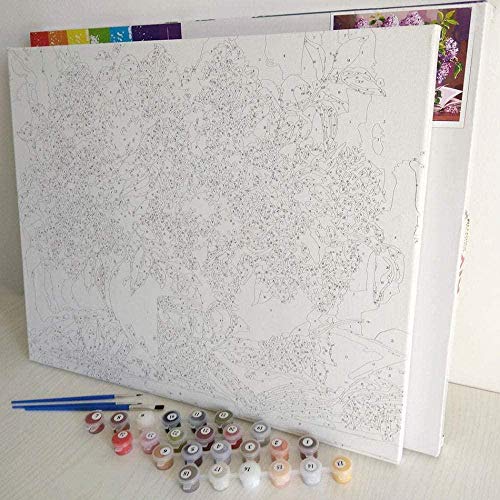 Pintura Número Kits Claude Monet Tree En Blossom cerca de Veth Paint por números para adultos y niños Kits de regalo de pintura al óleo de bricolaje Pre Impreso-mi_Enmarcado