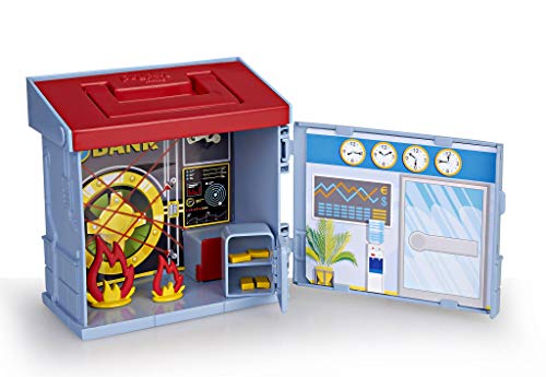 Pinypon Action- 2 Mixóplis Boxes Banco y Bombero con 1 Figura y Accesorios, niñas a Partir de 4 a 8 años, mixópolis (Famosa 700015714)