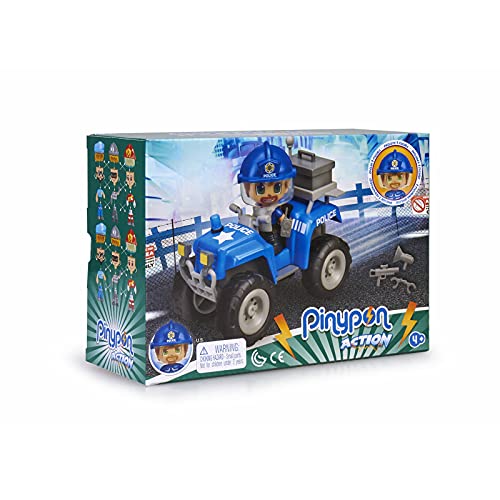 Pinypon Action - Quad con 1 Figura de policía para niños y niñas a Partir de 4 a 8 años, (Famosa 700015582)