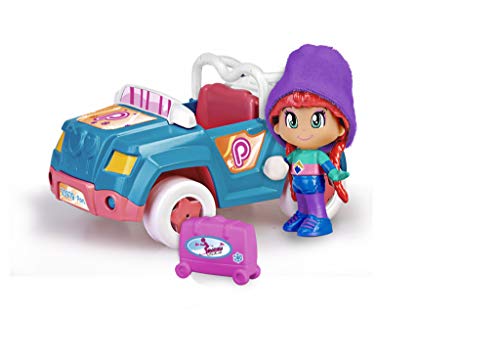 Pinypon- Coche Nieve con Remolque, muñeca esquí vehículo, Juguete (Famosa 700015772)