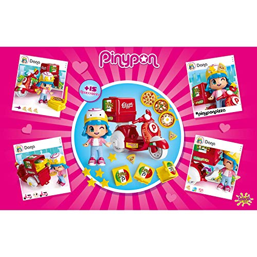 Pinypon - Moto de Pizzería, con 1 Figura, niños y niñas de 4 a 8 años (Famosa 700014911)