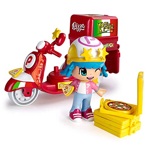 Pinypon - Moto de Pizzería, con 1 Figura, niños y niñas de 4 a 8 años (Famosa 700014911)