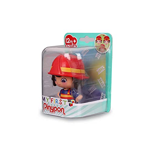 Pinypon - My First, Figura Bombero, Muñequito con traje de bombero de 2 piezas, juego delas profesiones, Regalo para bebés a partir de 12 meses para aprender colores y formas, FAMOSA (700016402)