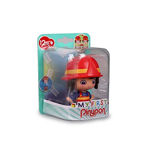 Pinypon - My First, Figura Bombero, Muñequito con traje de bombero de 2 piezas, juego delas profesiones, Regalo para bebés a partir de 12 meses para aprender colores y formas, FAMOSA (700016402)