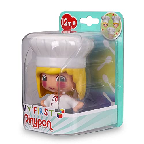 Pinypon - My First, Figura Chef, Muñeco cocinero de juguete para jugar a las cocinitas, combinable, Primer juego de habilidad manual para niños preescolares desde 12 meses, FAMOSA (700016400)