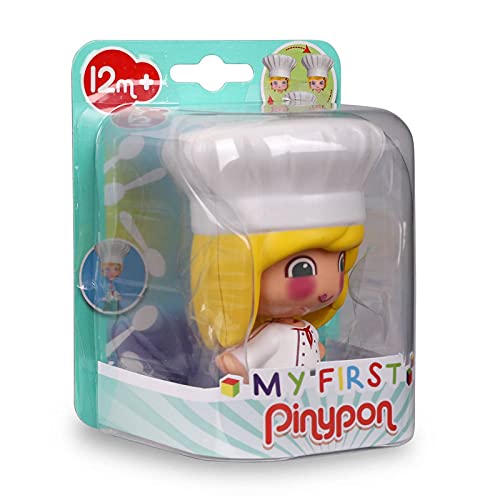 Pinypon - My First, Figura Chef, Muñeco cocinero de juguete para jugar a las cocinitas, combinable, Primer juego de habilidad manual para niños preescolares desde 12 meses, FAMOSA (700016400)