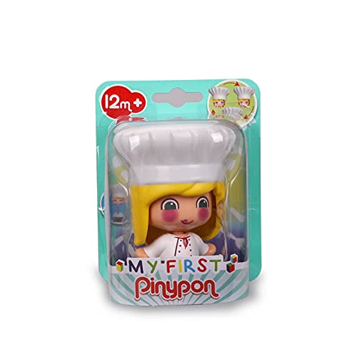 Pinypon - My First, Figura Chef, Muñeco cocinero de juguete para jugar a las cocinitas, combinable, Primer juego de habilidad manual para niños preescolares desde 12 meses, FAMOSA (700016400)