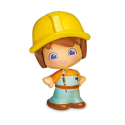 Pinypon - My First, Figura Constructor, muñequito con traje de obrero de 2 piezas, juego con profesiones y emociones, regalo para bebés de 12 meses para desarrollar destreza manual, FAMOSA (700016640)