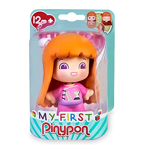 Pinypon - My First, Figura Peluquera, figura de profesión peluquería, juguete para niños y niñas de 1 a 3 años, con 3 caras diferentes y cuerpo intercambiable con otras figuras FAMOSA (700016642)