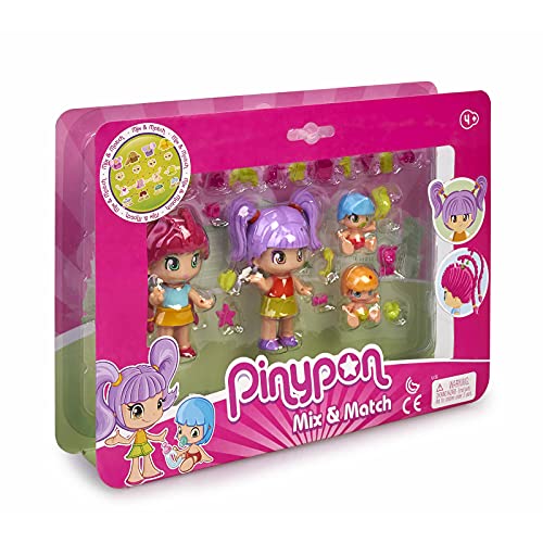 Pinypon- Pack 4 Figuras New Look, a Partir de 4 años (Famosa 700015571)