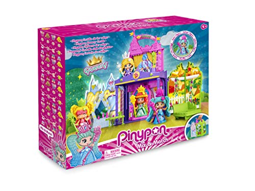 Pinypon Queens Castle, Castillo De Las Reinas, A Partir De 4 Años (Famosa 700015574) + Estrella Y Unicornio Volador, Color/Modelo Surtido, 32 Pequeños Accesorios (Famosa 700014082)