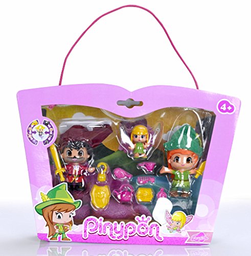 Pinypon Set con Figuras de Peter Pan, Garfio y Campanilla (Famosa 700012738)