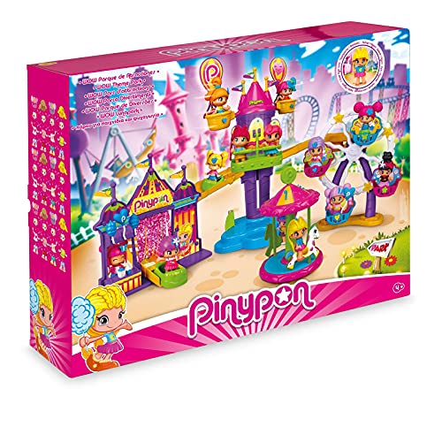 Pinypon - WOW Parque Atracciones, con 5 atracciones: una noria, una lanzadera, globos giratorios, una montaña rusa y un carrusel, incluye 1 figura, para niños y niñas desde 4 años, FAMOSA (700016792)