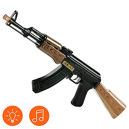 Pistola de Juguete Estilo AK-47 con Sonido y Luces LED con Detalles y Efectos Realistas Desmontable para Regalo Juguetes niños de +5 años.