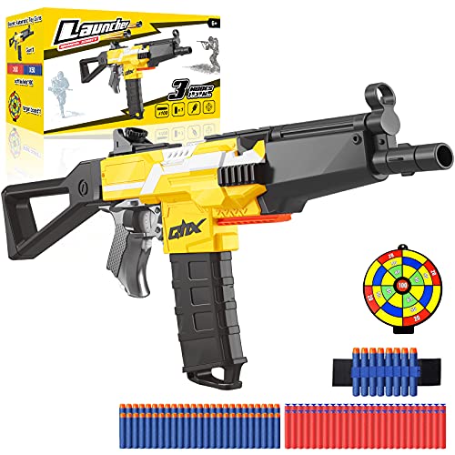 Pistola Juguete Eléctrica con Clip de 12 Dardos, MP5 Blaster Automático Grande + 100 Flechas para Nerf, 3 Modos de Disparo, USB Recargable, Juego al Aire Libre Chicas, Adolescente Adulto, Regalo Niños