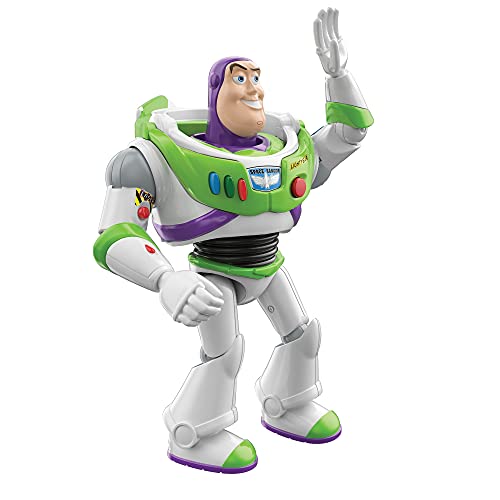 Pixar Interactables Buzz Lightyear parlanchín, habla con otros muñecos, figura de juguete con sonidos (Mattel HBK96)