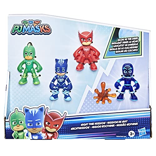 PJ Masks Juego de Figuras de acción Que Brillan en la Oscuridad, Juguete Preescolar para niños a Partir de 3 años (Hasbro F2836)