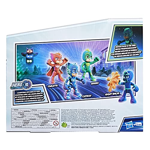 PJ Masks Juego de Figuras de acción Que Brillan en la Oscuridad, Juguete Preescolar para niños a Partir de 3 años (Hasbro F2836)