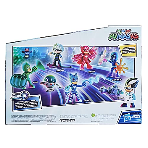 PJ Masks Set de Figuras de héroes y Villanos niños en Edad Preescolar, 7 Figuras de acción con 10 Accesorios, a Partir de 3 años