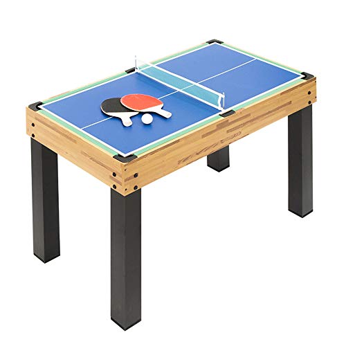 PL Ociotrends Devessport - Multijuego 12 en 1 - Futbolín, Billar, Push Hockey, Ice Hockey, Ping-Pong, Póker, Dados, Ajedrez, Anillas, Herradura, Bolos, Incluye nivelador - Medidas: 124 x 61 x 81 Cm