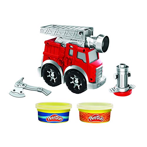 Play Doh Set de camión de Bomberos Wheels niños a Partir de 3 años, con 2 Botes de plastilina no tóxica