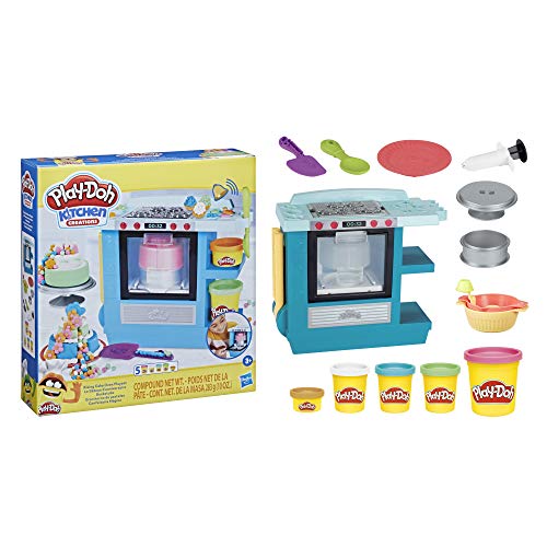 Play-Doh Set Gran Horno de Pasteles Kitchen Creations para niños a Partir de 3 años y con 5 Botes de plastilina no tóxica