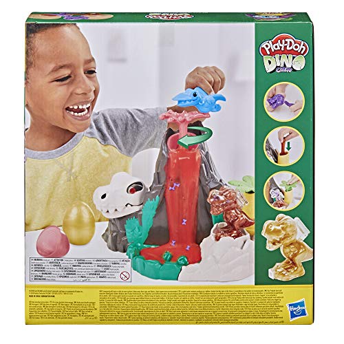 Play- Doh - Volcán Isla Lava Bones con masa HydroGlitz de Play-Doh Slime - Habsro F1500RC0