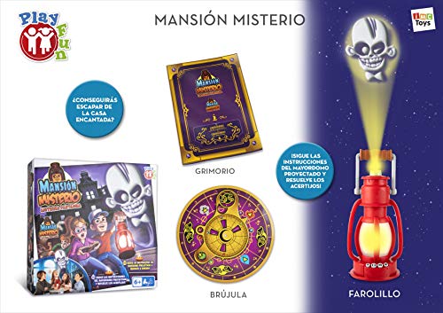 PLAY FUN BY IMC TOYS Mansión Miserio - Juego Escape Room con libro mágico y linterna; para Niños mayores de 6 años