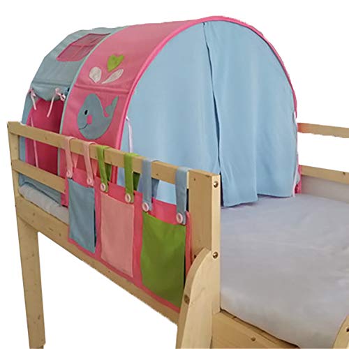 Play House Beddybows Cabin Bed Tunnel Carpa, Tienda de Cama Alta for niños y niñas - Tela - Rosa - 95cm × 90cm × 75cm