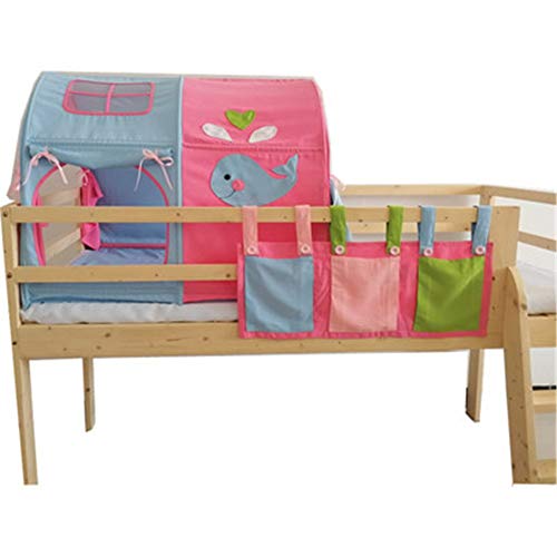 Play House Beddybows Cabin Bed Tunnel Carpa, Tienda de Cama Alta for niños y niñas - Tela - Rosa - 95cm × 90cm × 75cm