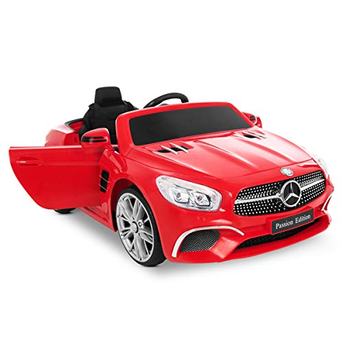 Playkin MERCEDES-BENZ SL400 ROJO - Coche bateria 12V niños 3-8 años mando control remoto juguetes infantiles coches de bateria