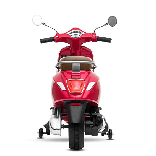 Playkin VESPA ROJA - Moto electrica niños oficial bateria 6V recargable triciclo +3 años juguetes infantiles triciclo correpasillos