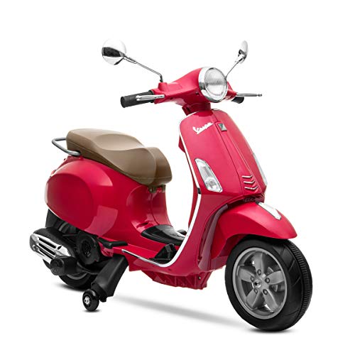 Playkin VESPA ROJA - Moto electrica niños oficial bateria 6V recargable triciclo +3 años juguetes infantiles triciclo correpasillos