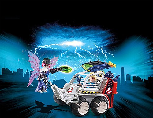 Playmo Playmobil Ghostbusters™ 9385 9386 - Juego de 2 figuras de Venkman con helicóptero y distribuidor con vehículo de jaula