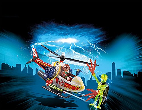 Playmo Playmobil Ghostbusters™ 9385 9386 - Juego de 2 figuras de Venkman con helicóptero y distribuidor con vehículo de jaula