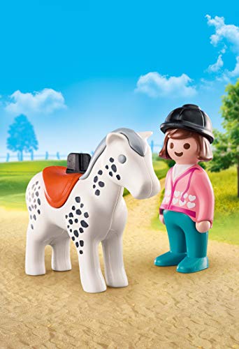 PLAYMOBIL 1.2.3 70404 Jinete con Caballo, De 1,5 a 4 años