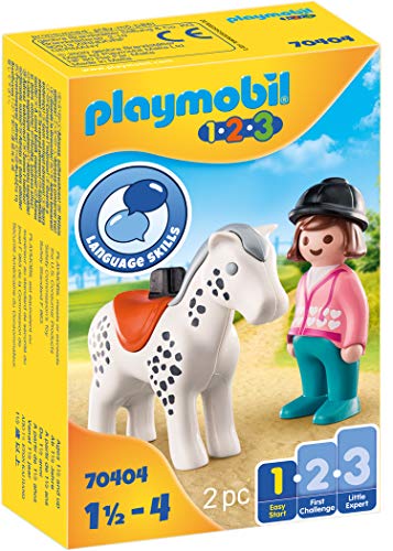 PLAYMOBIL 1.2.3 70404 Jinete con Caballo, De 1,5 a 4 años