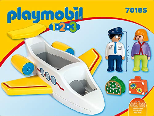 PLAYMOBIL 1.2.3 Avión con Pasajero, A partir de 18 meses (70185)