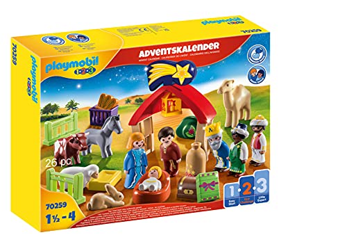 PLAYMOBIL 1.2.3 Calendario de Adviento Belén, A partir de 18 meses (70259)