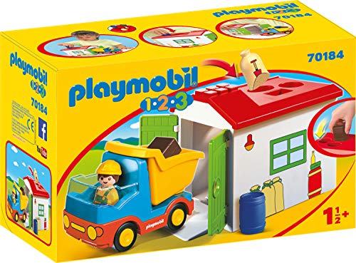 PLAYMOBIL 1.2.3 Camión con Garaje, A partir de 18 meses (70184)