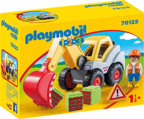 PLAYMOBIL 123 Camión de Construcción + 70125 123 Pala Excavadora, Multicolor, Talla Única (70125), Color/Modelo Surtido